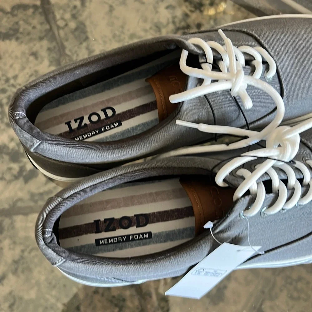 IZOD‎ Men's Grey Canvas Casual Shoes Size 12